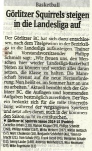 30.04.2015 Sächsische Zeitung